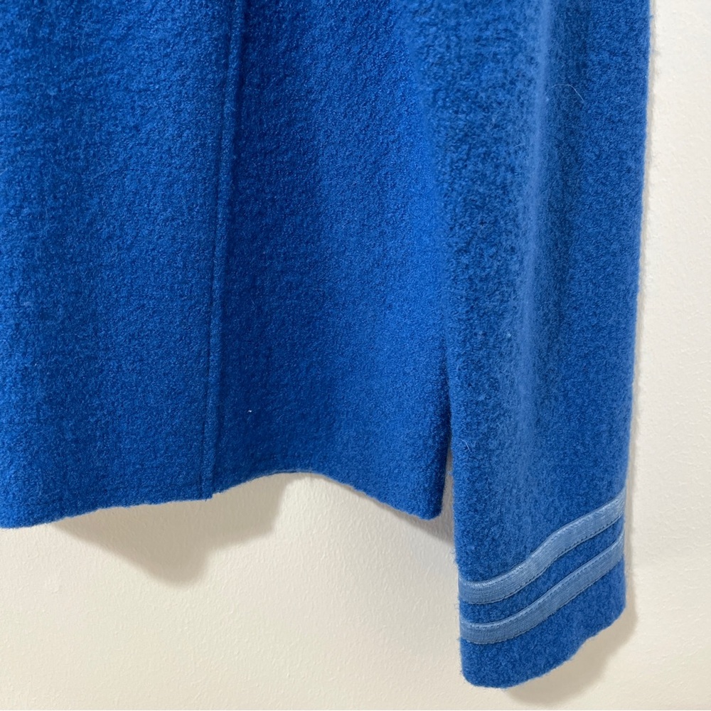 Mercer & Madison Boiled Wool Cobalt Blue Cardigan Sweater Zipped Jacket [sz L] - Picture 7 of 10